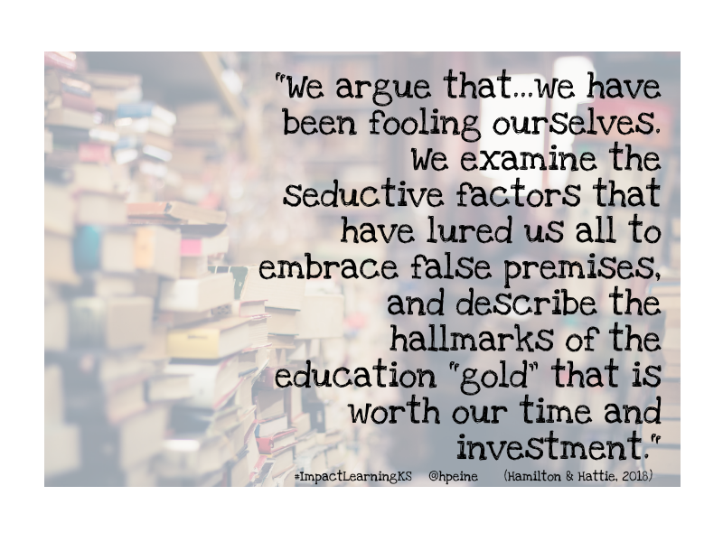 HeathPeine's tweet photo. In our fifth week of Advanced Instructional Methods, my Ss will be exploring if we are "fooling ourselves" as educators. We will study "Education Cargo Cults Must Die" by Hattie &amp; Hamilton. Follow along at #ImpactLearningKS. Read the white paper here:
https://t.co/GPRD49BHb1 https://t.co/FS3TZn1MkW