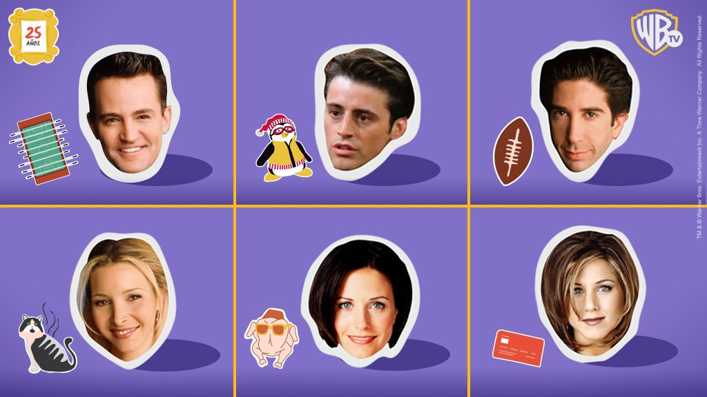 WarnerChannelLA's tweet photo. Los conocemos hace 25 años, así que ya tuvimos tiempo de sobra para decidirnos. ¿Quién sería tu langosta 🦞? 💜🦞💛 #Friends #Friends25 https://t.co/3GhgxMfPXH