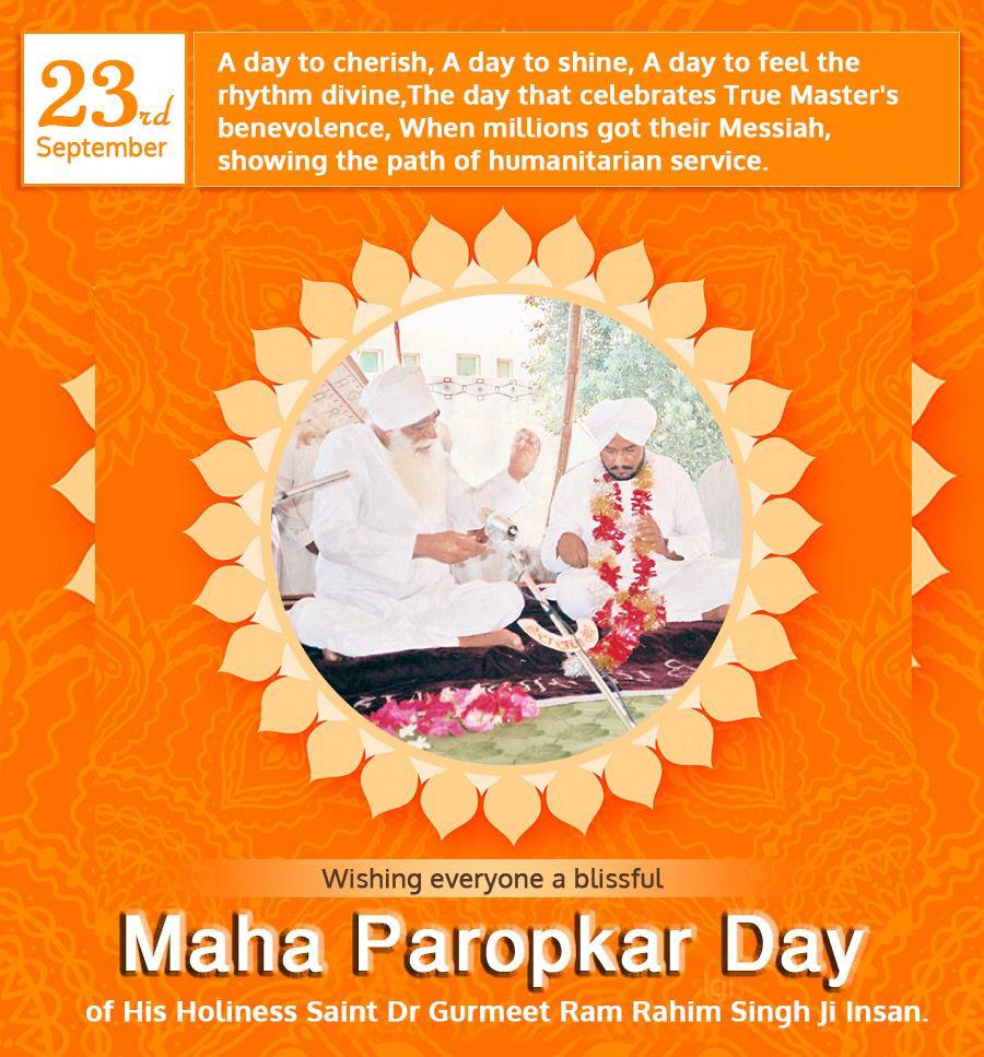 RaviInsa02001's tweet photo. #HistoryOf23rdSeptember @derasachasauda   23 September ' महापरोपकर दिवस की हजूर पिता संत डॉ @Gurmeetramrahim रहीम सिंह इंसा जी शाही परिवार व सारी साध संगत को कोटि - कोटि बधाई हो जी 💖💖💖💖💖💖💖💖💖🌹🌹🌹🌹🌹🌹🌹🌹🌹 https://t.co/D27uZIpAKp
