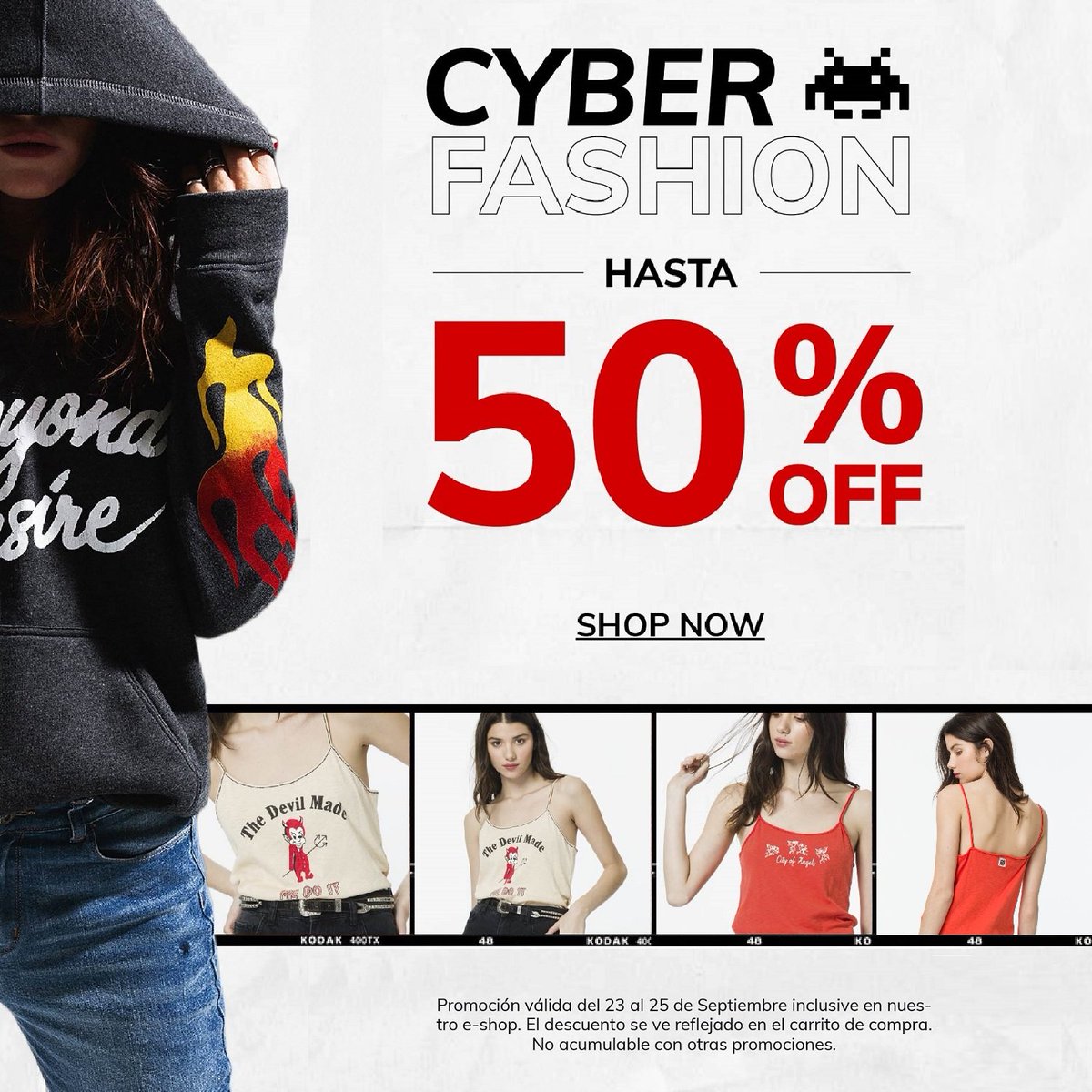 cookoficial's tweet photo. CYBER FASHION IS ON!
Shop now!!! 
HASTA 50% OFF - 
3 Y 6 CUOTAS SIN INTERÉS | 12 CUOTAS SIN INTERÉS SUPERANDO $6000 
https://t.co/sUBKT4QmfZ https://t.co/U17hwAsssW
