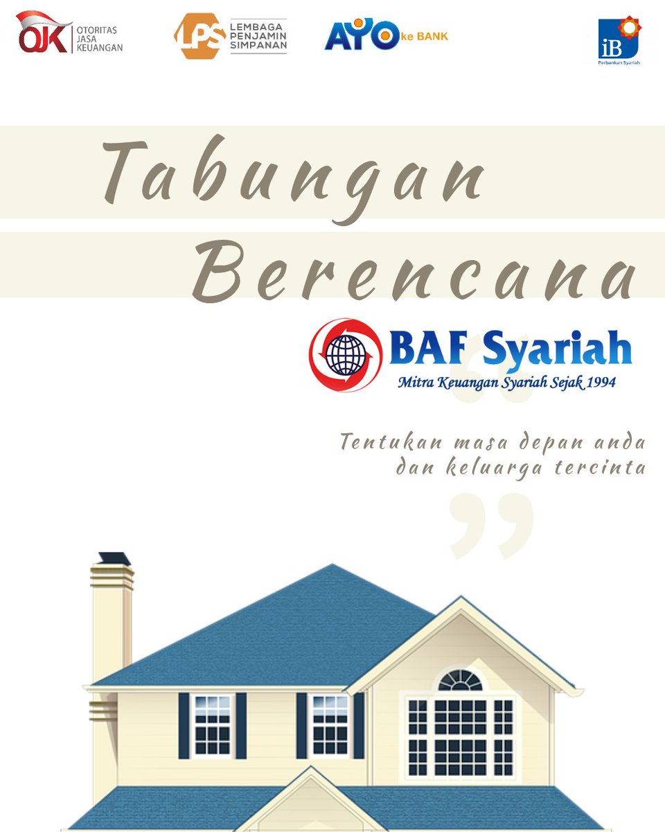 TABUNGAN BERENCANA BAF Syariah
Tabungan Berencana mrpkn salah satu produk BAF Syariah dengan akad Mudharabah yakni terdapat bagi hasil tiap bulan didalamnya.
#bafsyariah 
#bank
#deposito
#depositoberkah
#tabungan
#tabunganberencana
#tabunganhajidanumrah
#tabunganqurban
#cianjur
