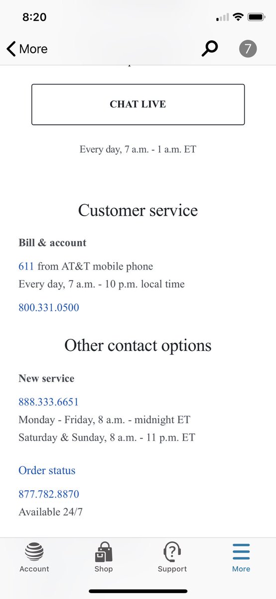 ultramarkymark's tweet photo. @ATT does not care. The apps says to call before 10:00 everyday. I call, closed at 9:00 central time. No wonder my bill is missed up. https://t.co/Z9gauzjbXM