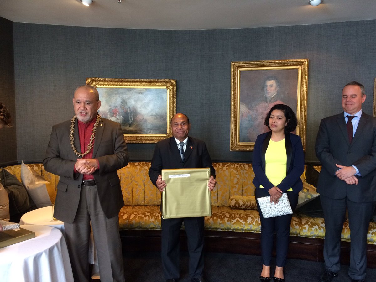 AmisoCosta's tweet photo. Today is the DipCorps farewell to Amb. Mario of Cuba @EmbacubaNZ and myself. I have enjoyed my posting in NZ. It is time to return to #TimorLeste. My tour-of-duty in NZ is coming to an end, but my mission to serve my country hasn’t finish. In Aotearoa-NZ we met &amp; say goodbye. https://t.co/kKGmCwk84A