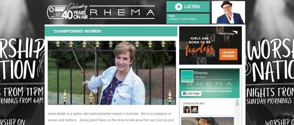 JennyBax's tweet photo. Last week I chatted to Diane Campbell of Rhema New Zealand. I tell why I do what I do. PLUS - what's coming next for Treasuring Mothers. Oh my gosh! https://t.co/HuDk8U8N94 https://t.co/ZQ9h8IhRpe