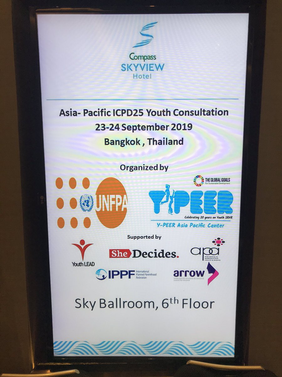 1/3 [JUST IN] 95 young people in more than 25 countries across Asia and the Pacific are now joining together for the Asia-Pacific ICPD25 Youth Consultation in Bangkok, Thailand. 

#ICPD25
#ICPD25AP
#ypeerPH
#ypeerAsiaPacific
#ypeer