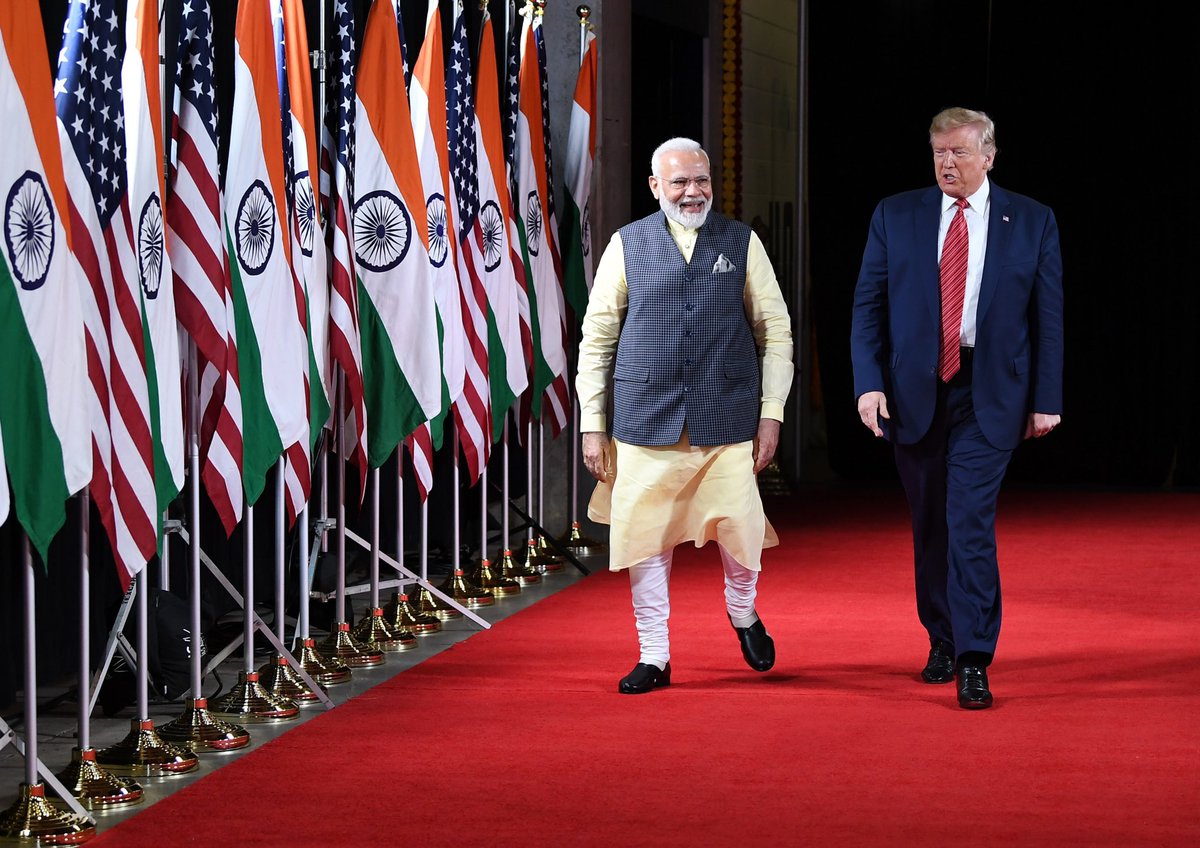 narendramodi's tweet image. Dear @POTUS @realDonaldTrump, your presence at #HowdyModi in Houston was a watershed moment in India-USA ties. 

Since assuming office, you have been a steadfast friend of India and the Indian community. 
Your presence indicates your respect towards India and the Indian diaspora.