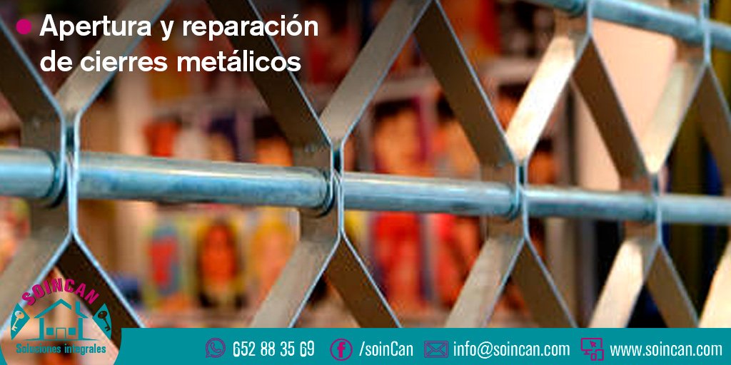 APERTURA Y REPARACIÓN DE #CIERRESMETÁLICOS PARA NEGOCIOS y LOCALES #CerrajeríaCantabria #CerrajerosCantabria
WhatsApp. 📲: 652 883 569 💻: soincan.com