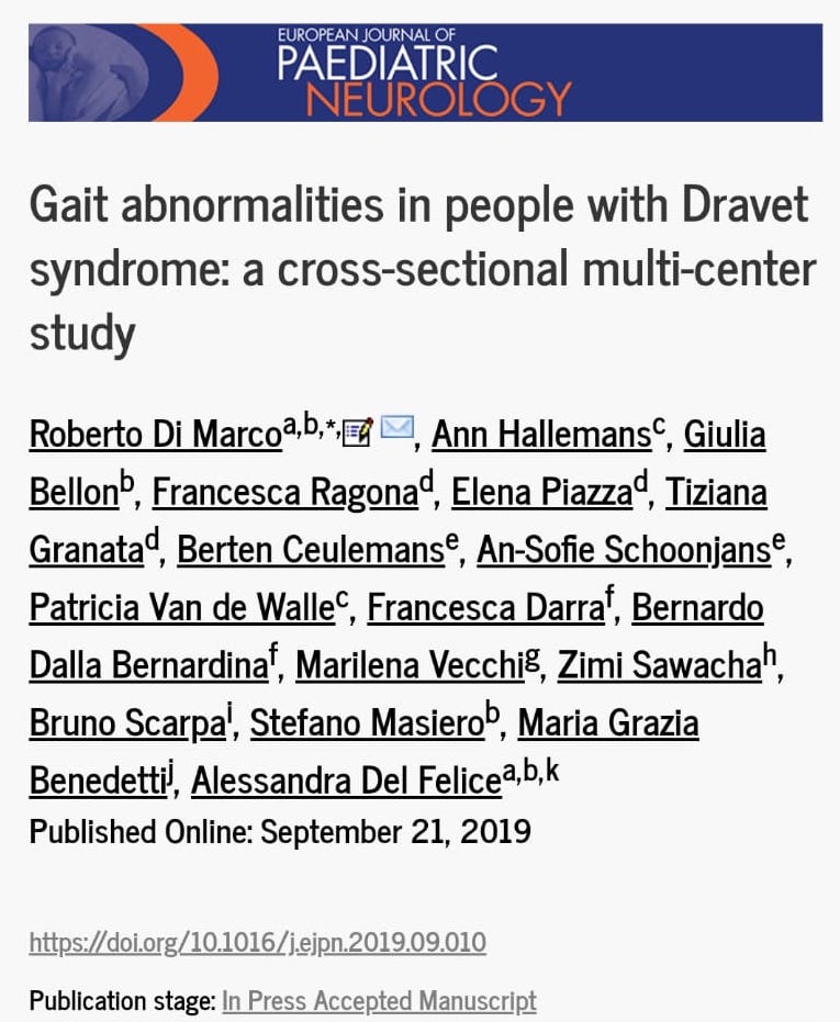 The first paper on instrumental #MovementAnalysis on people with #DravetSyndrome is online!
Thanks to <a href="/DravetItalia/">Dravet Italia Onlus</a> for the support.
#researchpaper #gaitanalysis #Neurology #epilepsy
