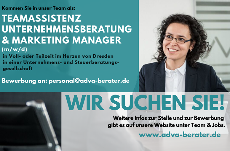 Auf der Suche nach einer neuen beruflichen Herausforderung? Dann kommen Sie zu uns ins Team als TEAMASSISTENZ UNTERNEHMENSBERATUNG &amp; MARKETING MANAGER (m/w/d).
Ausführliche Informationen zur Stellenausschreibung finden Sie unter: adva-berater.de/wir-suchen-tea…

 #stellenangebot