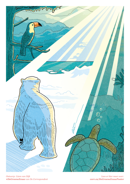 De wereld is begonnen aan een grote duurzame omwenteling. Laten we daarom samen #DeGroeneEeuw inluiden! Onze beeldmakers ontwierpen twee posters die jij vanaf nu gratis kunt downloaden. Voor op je raam, protestbord of je Instagram. Lees hier meer: decorrespondent.nl/10545/met-deze…
