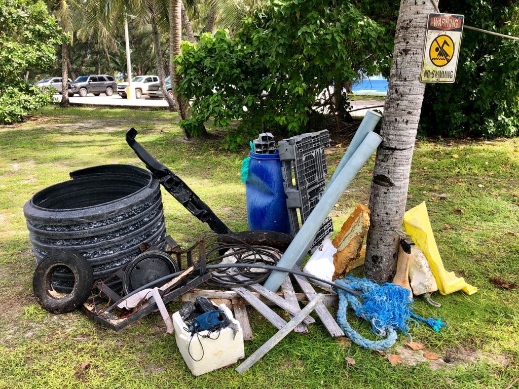 UOGseaGrant's tweet image. Partnering up with AAFB RED HORSE and Guam USO, we brought a team of 100 volunteers to pick up a total 1,558lbs of trash along the Tarague, Scout, and Sirena beaches, approximately 1.5 miles, for the annual coastal cleanup on Saturday.