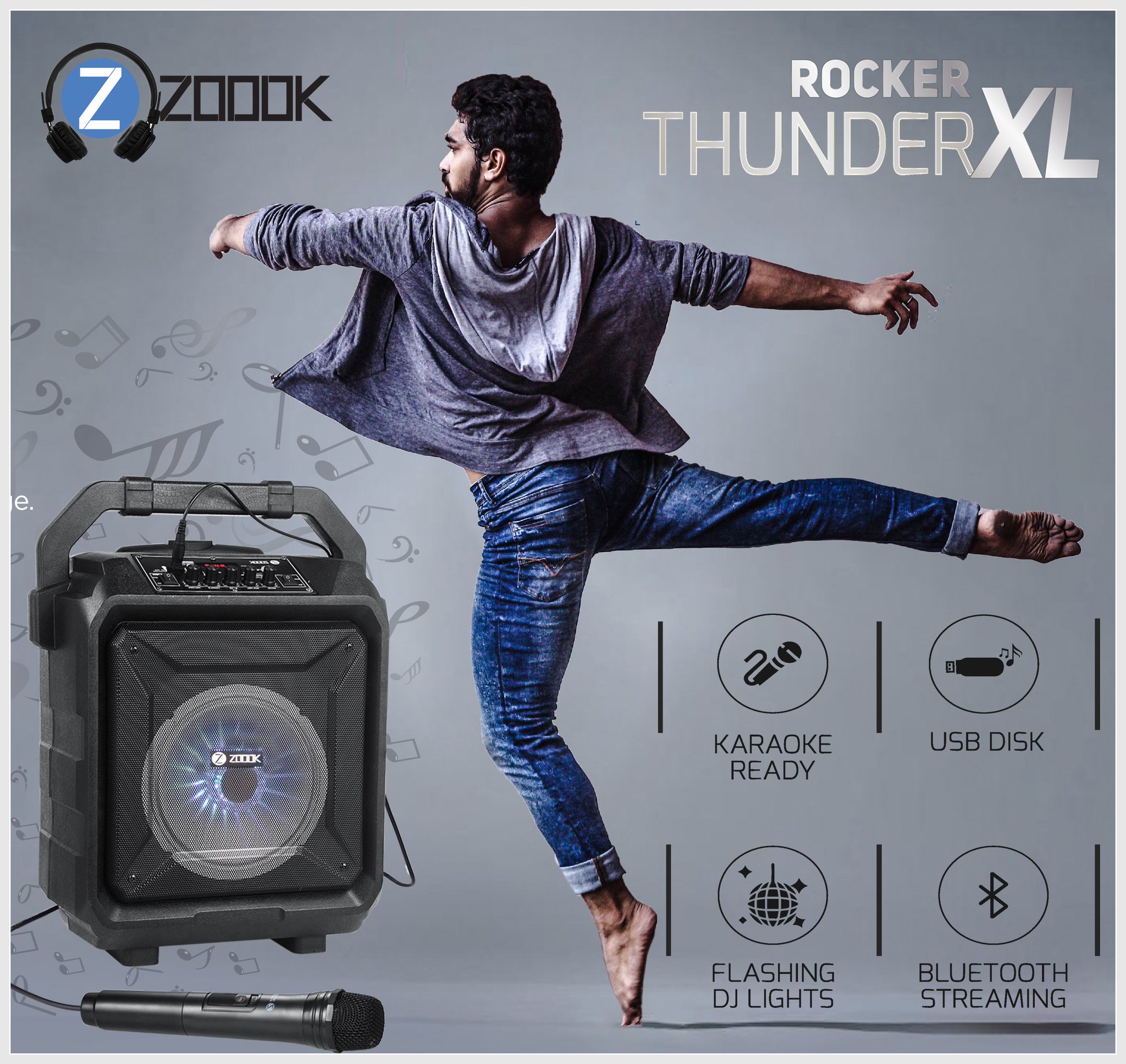 zoook rocker thunder xl 50 watts trolley