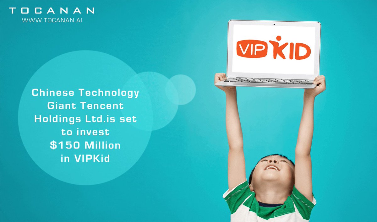 tocanan2's tweet photo. Tencent Holdings Ltd. is set to invest $150 million in VIPKid, an educational start-up based in Beijing backed by Sequoia Capital and retired basketball star Kobe Bryant. For more info visit https://t.co/l6u5XWLG6b
#Tocanan #China #education #startups #Investment https://t.co/pqRIVTgVHw