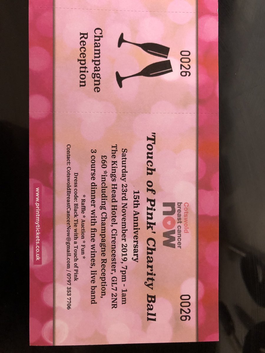 Get your tickets now for the Touch of Pink Charity Ball. Join us and celebrate in style, in honour and support of all those affected by breast cancer. Raising funds for vital pioneering research and education. 💕 (tables seat 10/12)