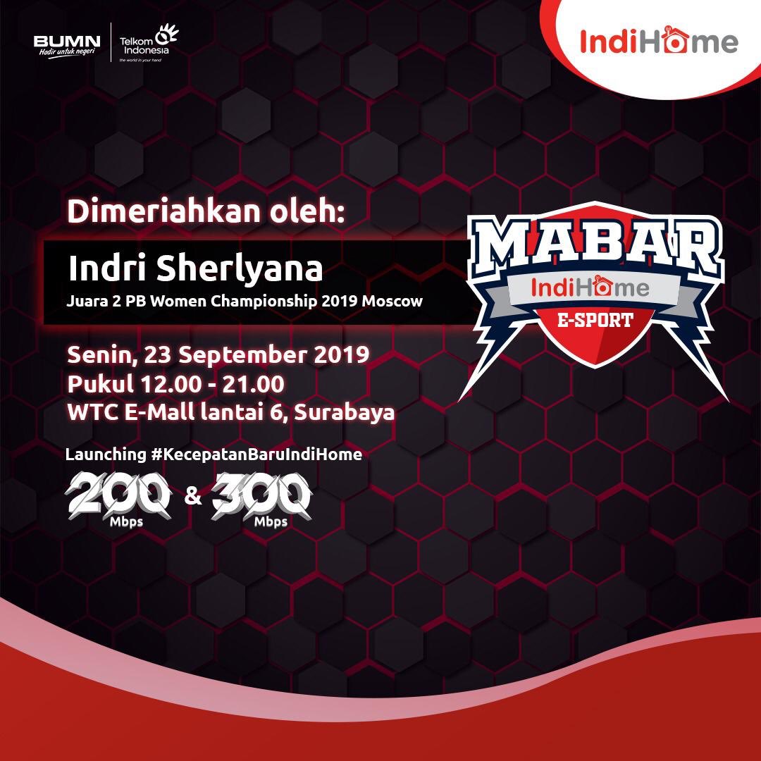 boy_ontweet's tweet photo. IndiHome launching kecepatan baru 200Mbps dan 300 Mbps di event Mabar Indihome E-Sport !

Di acara ini, Juara 2 PB Women Championship 2019 Moscow, @indrisherlyana juga bakal hadir memeriahkan acara ini. Kapan lagi kan, bisa ketemu dan seru-seruan bareng sama pro gamers?

Yuuks https://t.co/ImsDwg5ksn