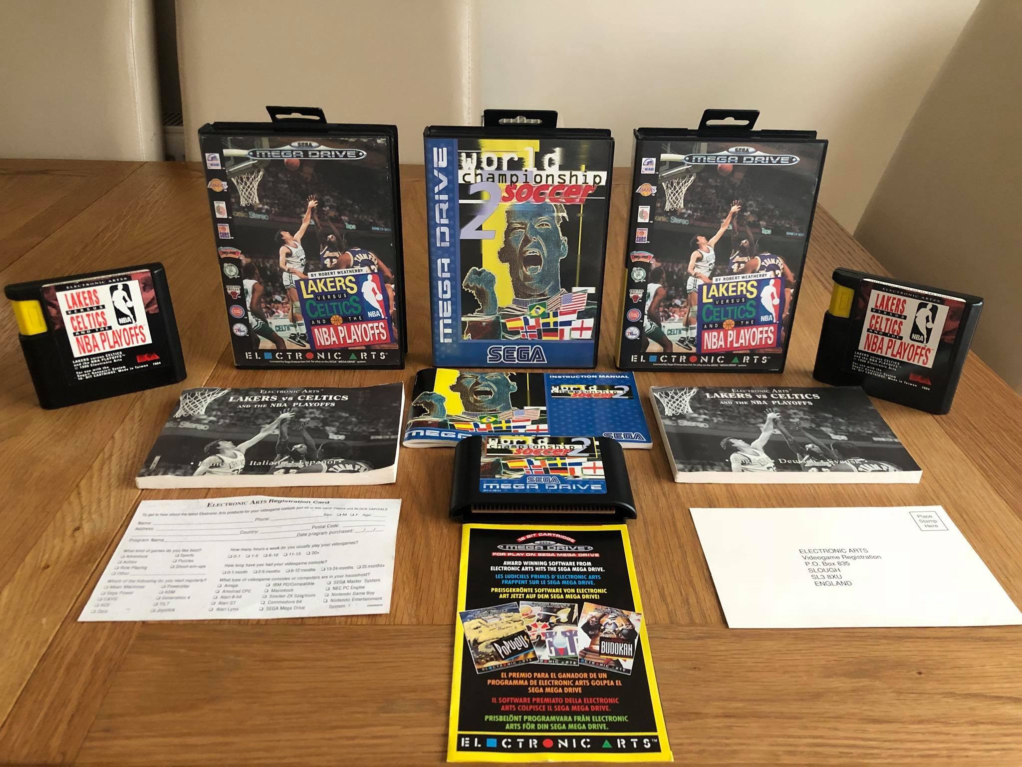 Sega_Junkie on X: Sega Megadrive Lakers Versus Celtics and the NBA  Playoffs (PAL) and Sega Megadrive World Championship Soccer 2 Blue Spine  (PAL).  / X