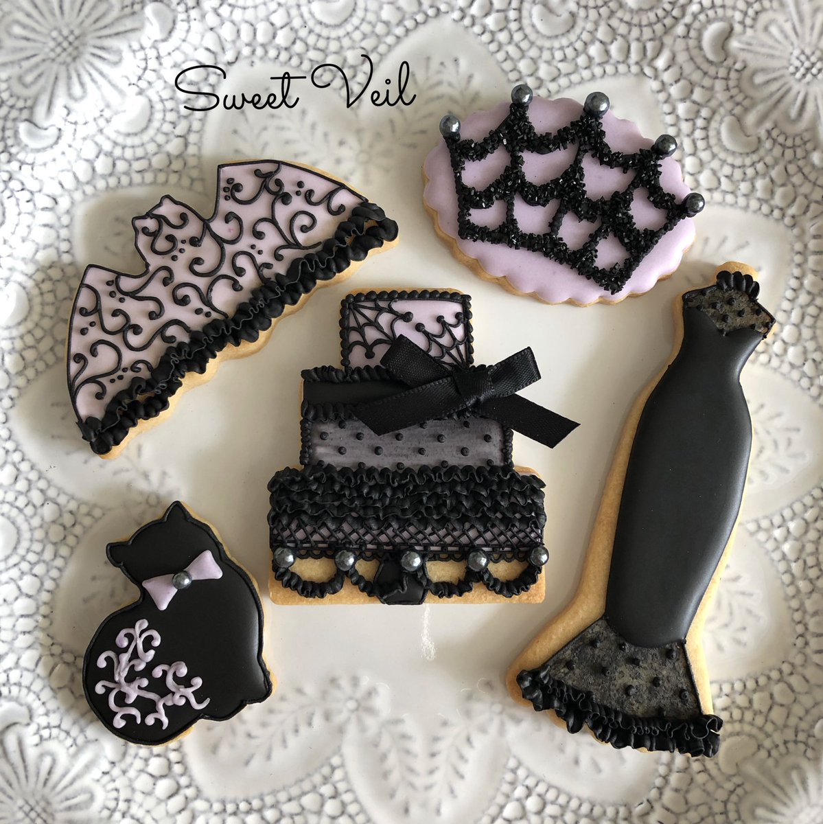 Sweetveilmaiko Black Purple 大人ハロウィン ハロウィン Halloween アイシングクッキー Icingcookies ハロウィンアイシングクッキー ハロウィンクッキー コッタ