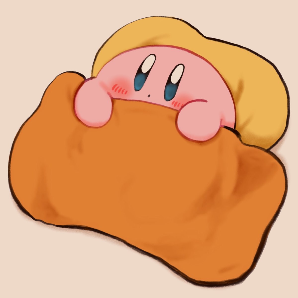 kirby blush food no humans blue eyes simple background bread solo  illustration images