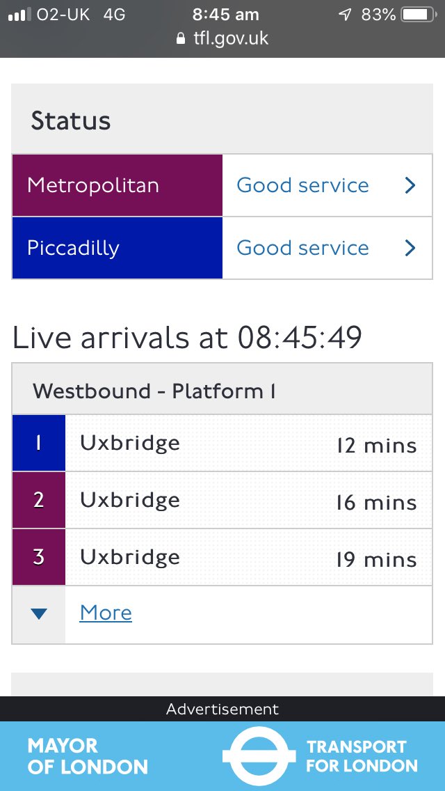 MaverickHotspur's tweet image. There’s such a ‘Good Service’ on the ⁦@metline⁩ this morning that ⁦@TfL⁩ ⁦@TfLTravelAlerts⁩ cannot tell me when the next #Eastbound 🚇 will arrive at #Eastcote #PoorComms