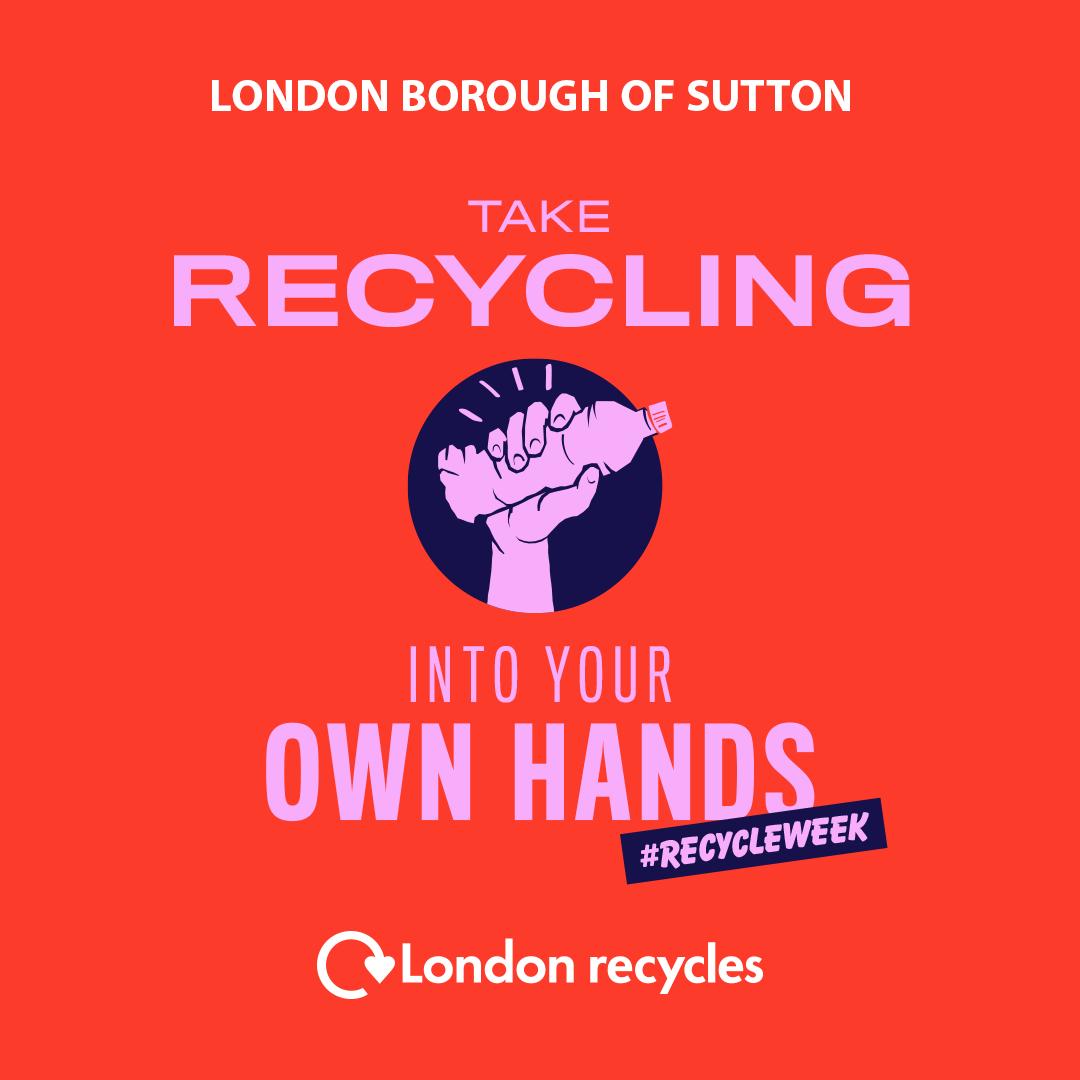 SuttonCouncil's tweet photo. Its #RecycleWeek 23-29 September
Last year, the nation woke up to issues affecting our environment. This year, it’s time to take recycling into our own hands. #RecycleWeek #InOurOwnHands #Suttonrecycles https://t.co/ZgQjwsodgW