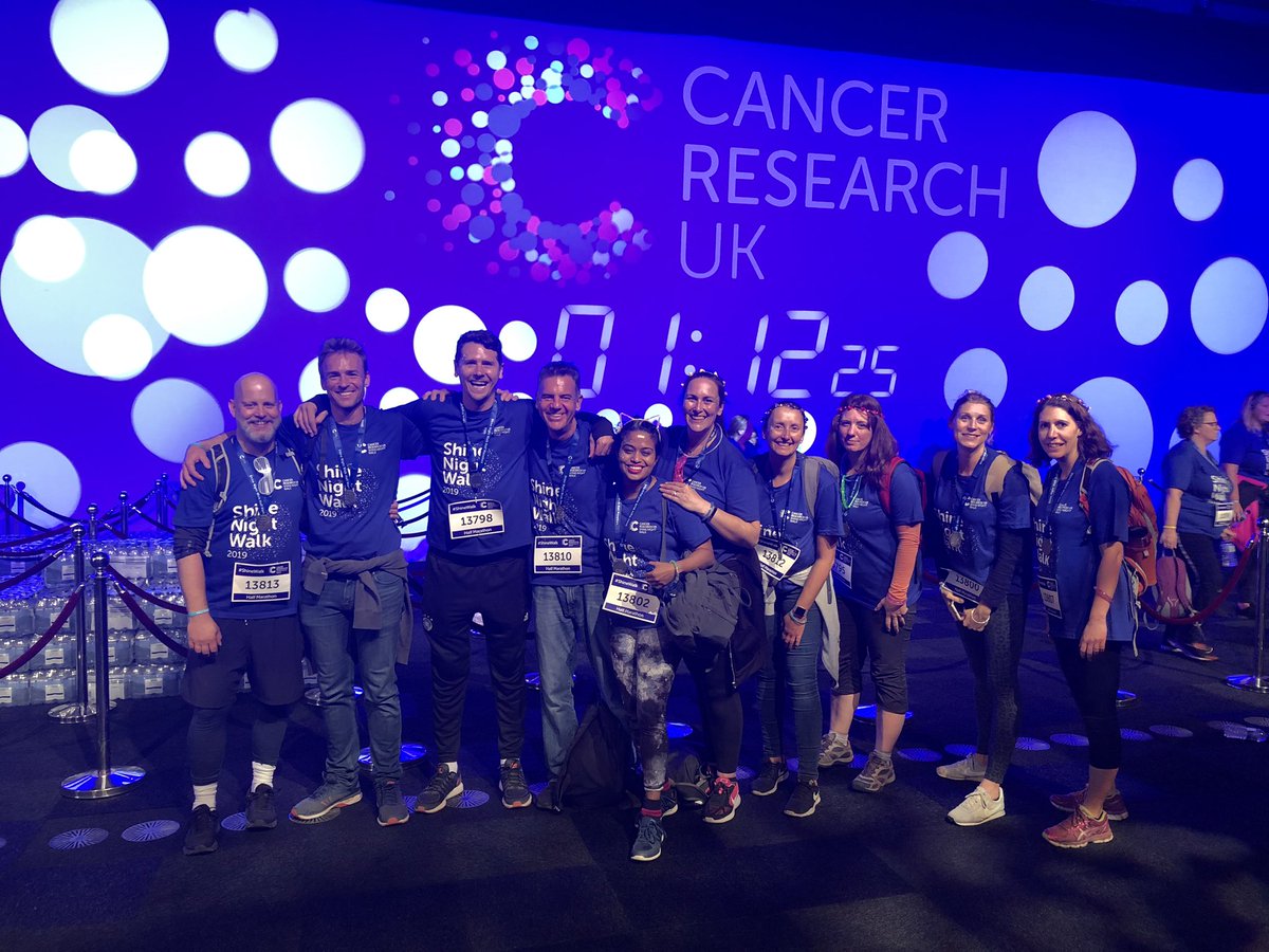 caratuk's tweet image. On Saturday night twenty of us took part (and completed) the @CR_UK #shinenight half marathon. Huge thanks and congratulations to all who took part - you are all amazing!