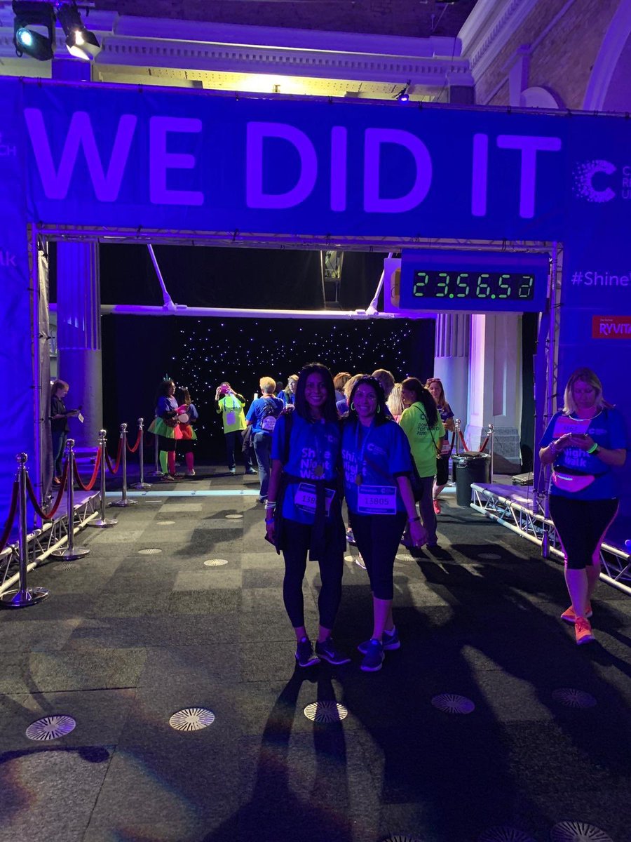 caratuk's tweet image. On Saturday night twenty of us took part (and completed) the @CR_UK #shinenight half marathon. Huge thanks and congratulations to all who took part - you are all amazing!