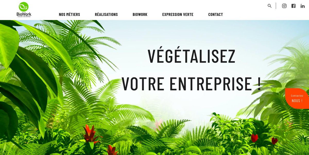 Vous souhaitez végétaliser votre entreprise ? Faites appel à #Biowork. Plus d'information sur leur nouveau site internet by #BDSA. biowork.fr