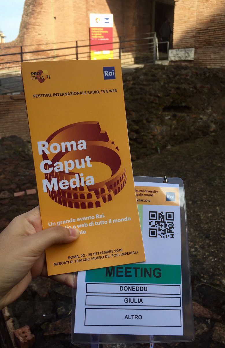 GiuliaDone's tweet photo. Si parte con la prima giornata del @PrixItalia ai Mercati di Traiano con l’YLab del @CorisSapienza https://t.co/t3cz0OP5I6