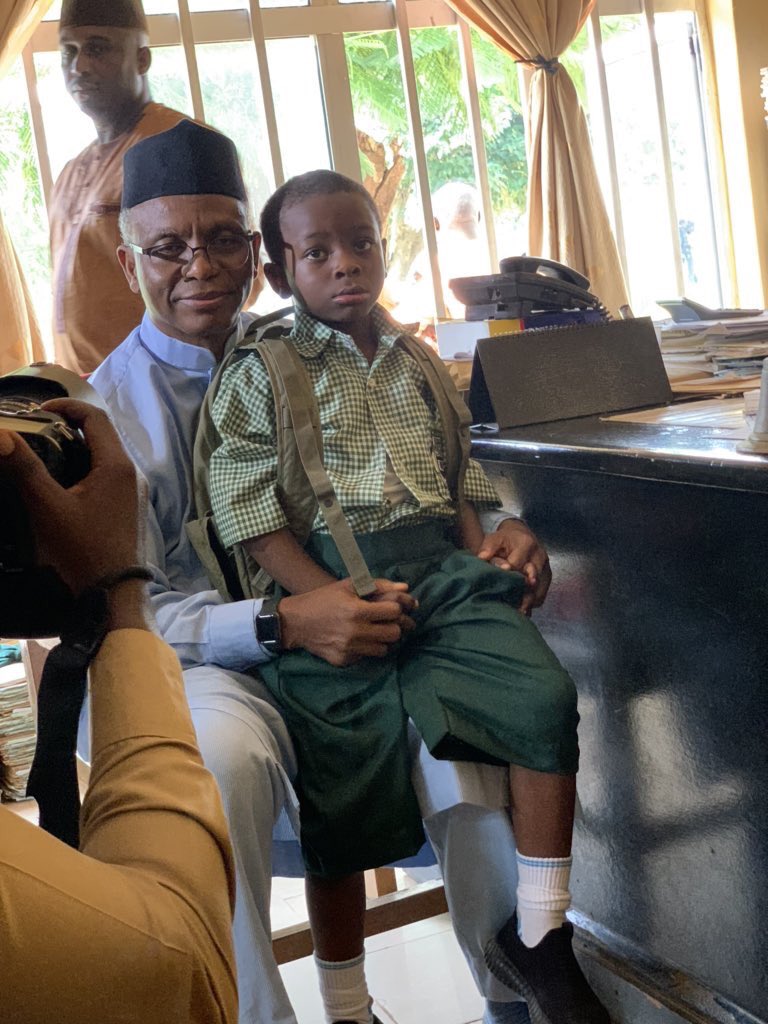 elrufaigroup's tweet photo. Gov. Malam Nasir @elrufai has enrolled his son Abubakar Al-Siddique into Kaduna Capital School as a Primary 1 pupil. https://t.co/htQDJeQE3Q