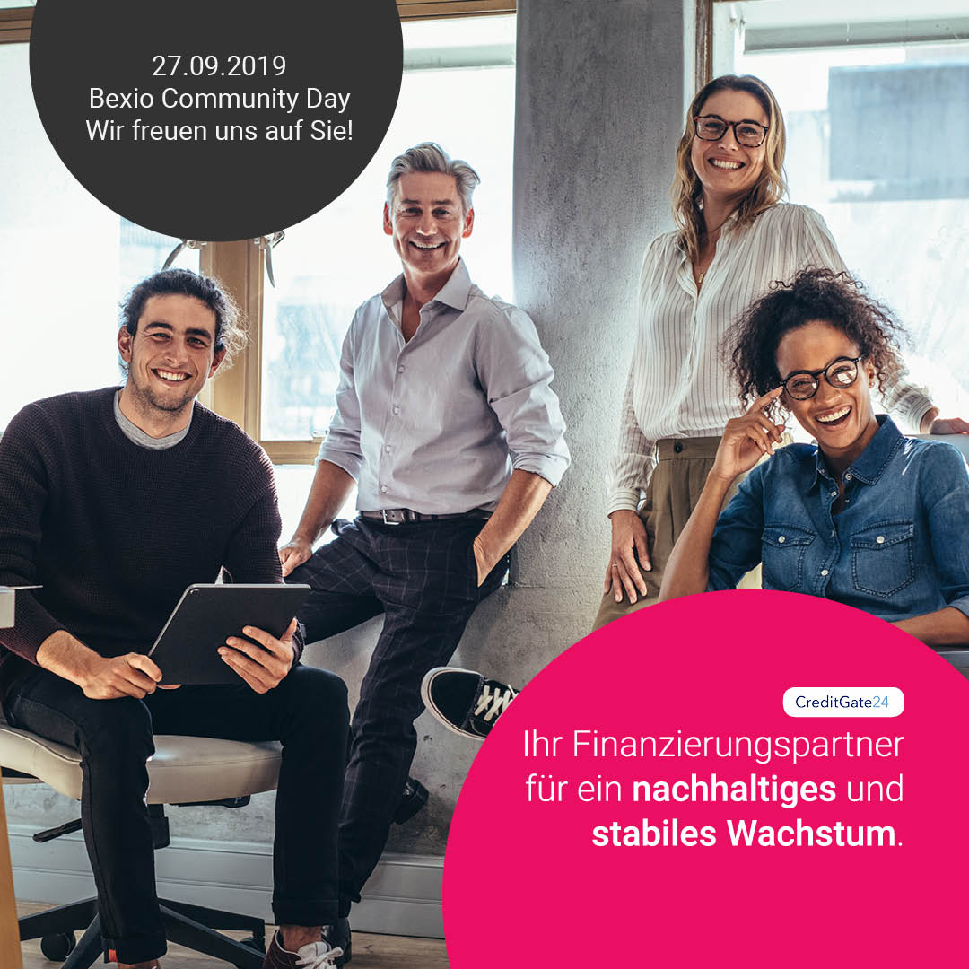 Am 27.09.2019 findet der Bexio Community Day statt. Als Partner von Bexio, profitieren KMU von einem schnellen und einfachen Finanzierungsantrag. Lernen Sie uns kennen und stellen Sie uns Ihre Fragen! Wir freuen uns auf Sie! <a href="/bexiocom/">bexio</a> #bexiocd #KMU #wirfinanzierenkmu