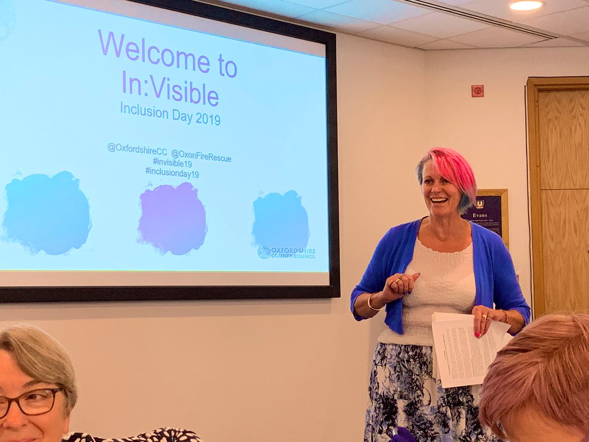 D_D_Wallace's tweet photo. Our Chief Executive Yvonne Rees welcoming staff to @OxfordshireCC #Inclusion day #Invisible19 #inclusion19 https://t.co/LWHcrhoQne