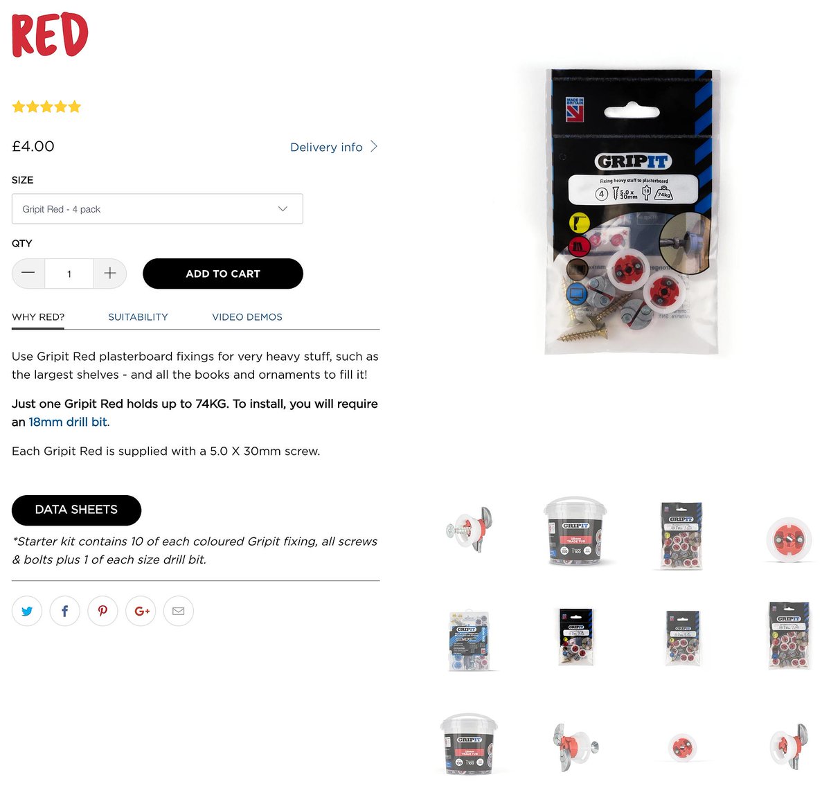 🚨Red Alert - It's GripIt Red 🚨

No more struggling to attach heavy stuff to plasterboard. Heated towel rails and shower units are no match for the strength of GripIt Red!

Each Red GripIt can hold up to 74kg. You can get all the details here > bit.ly/2ZRe85z

#gripit