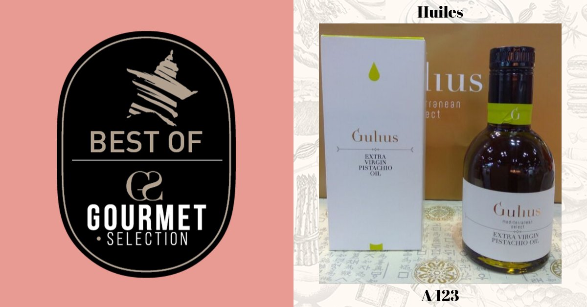 Gulius, grand gagnant du concours Best Of dans la catégorie "huiles" avec son huile de pistache vierge extra biologique.

Allez voir le produit sur notre espace Best Of ou directement sur leur stand A 123 !

#GourmetSelection #GS19 #BestOf #Salon #Portedeversailles #gourmet