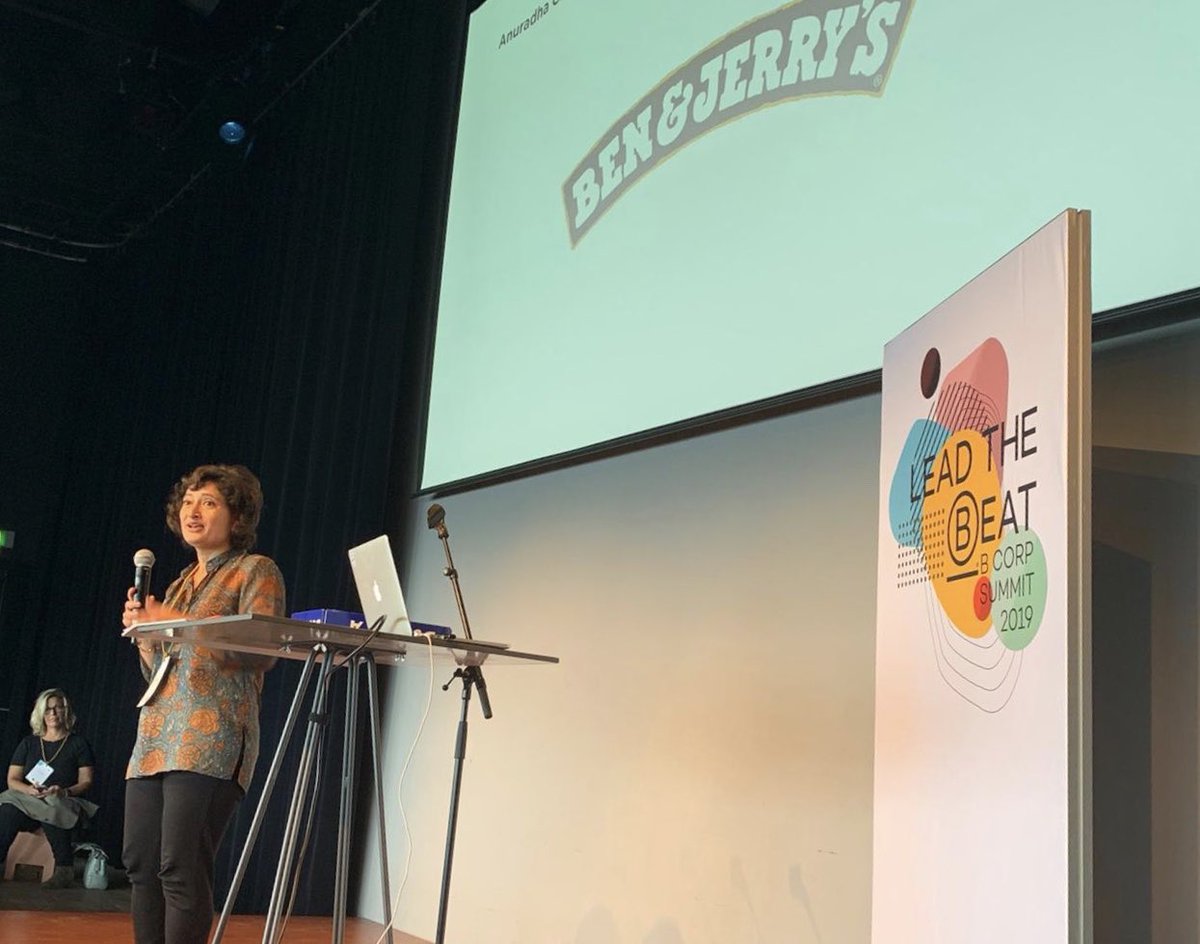 Anuradha Chugh, MD <a href="/benandjerrys/">Ben & Jerry's</a>: “Our carbon footprint is high. We get milk from cows. But we've been investing in innovations to measure our emissions... We want to work with NGOs/companies to create systemic changes. We're not scared to say we need to change." #LeadtheBeat