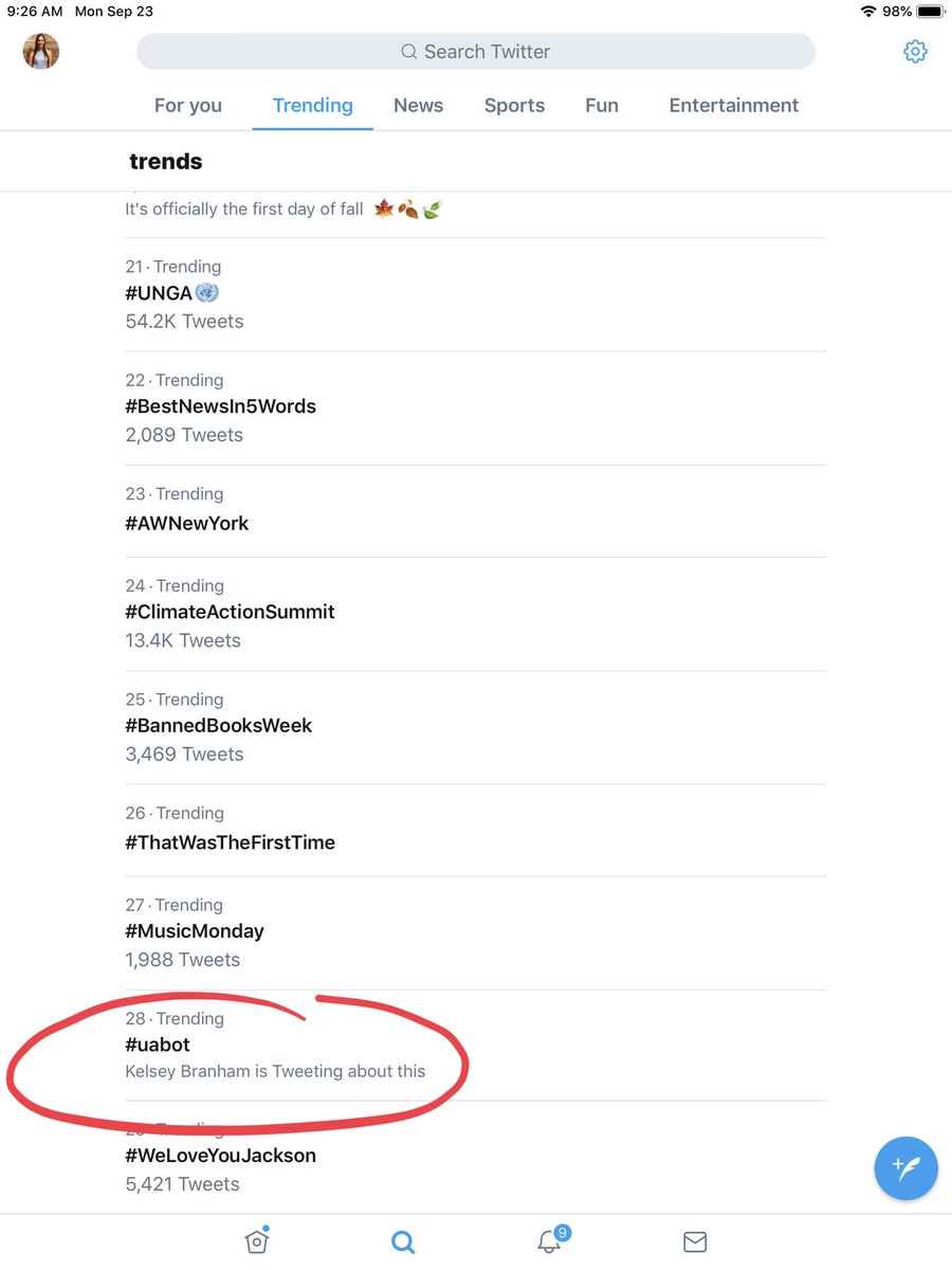 RebekahVReeves's tweet photo. Weโre trending! #UABOT https://t.co/1giEx2ToU8