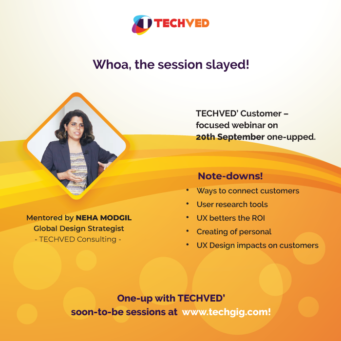 techved's tweet photo. Our Co-Founder @modgilneha conducted a customer-oriented webinar on 20th September - Connect with your customer & be their voice.
We @techved can build thriving design solutions for your project.
#Innovation #UXservice #customer #UXwebinar #customersvoice #Digital #webinar #KEY https://t.co/o3sHTDJH0O