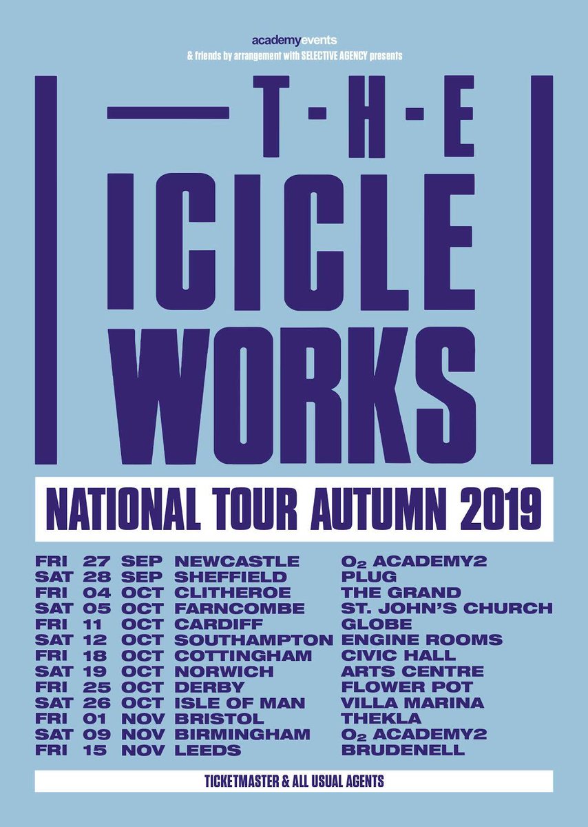 Dear people complaining about exorbitant ticket prices,
come and see The Icicle Works. We play for nearly three hours, it doesn't cost anywhere near £100, you don't need a fucking screen to see us and you can meet the band for signing and photos for NOWT after the show. I x