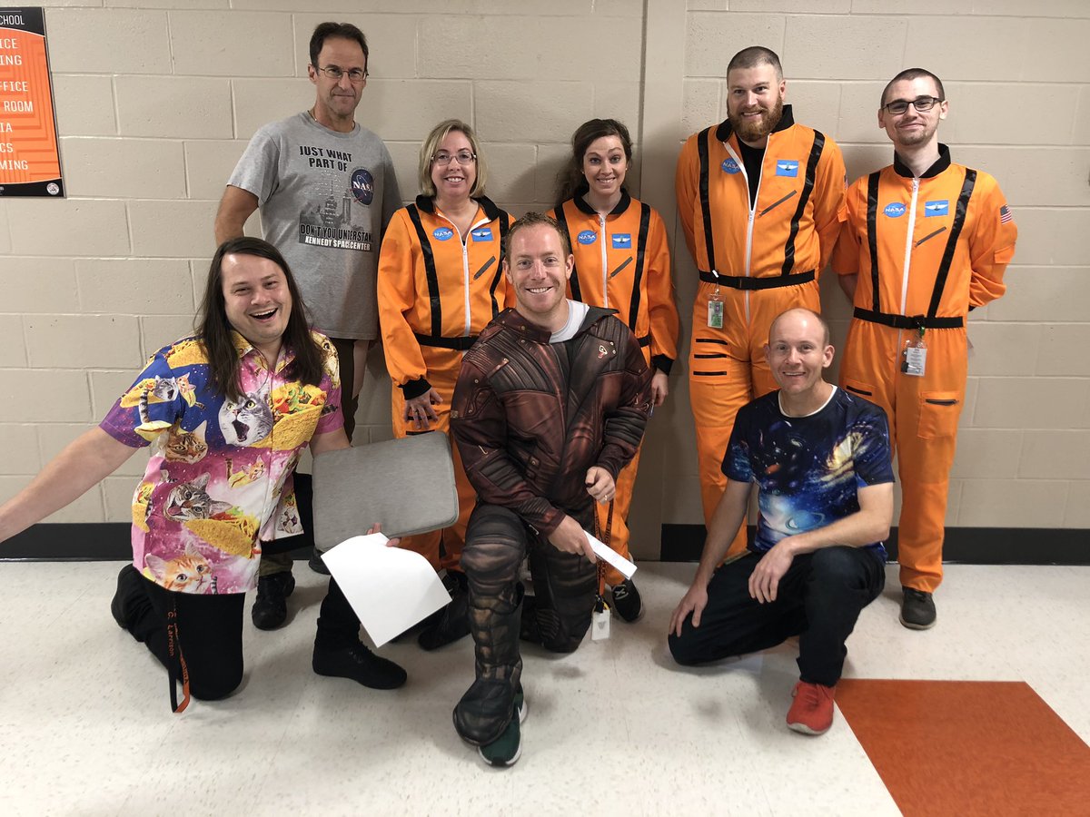AHS_ScienceDept's tweet photo. We’re loving today’s spirit week theme! Excited for AHS Homecoming week! #SpaceOut https://t.co/2nPLc8WNlk