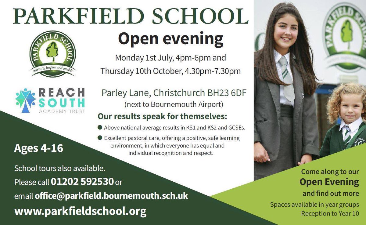 Not happy with your secondary school? Looking for something smaller and more personal? Parkfield has a very limited amount of Secondary and Primary places available and with our brand new site and fantastic results, why not come and look at the credible alternative? <a href="/BCPCouncil/">BCP Council</a>