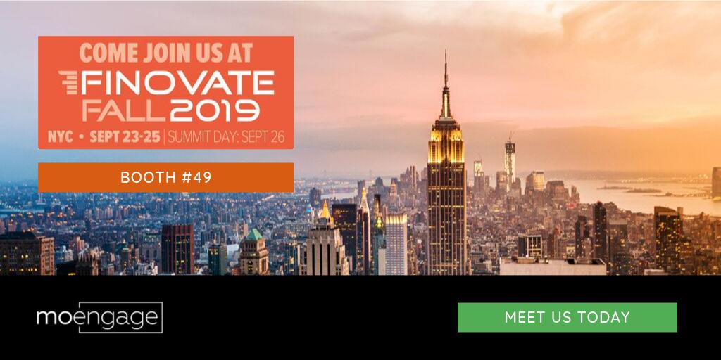 MoEngage (@moengage) on Twitter photo We are excited to be at <a href="/Finovate/">Finovate</a>. Join us at the event and catch our on-stage product demo exclusively between 9:00 am to 10:30 am today.
Do drop in at our Booth #49! <a href="/raviteja2007/">Raviteja Dodda</a> <a href="/maedge/">Ehren Maedge</a> @vassko
#fintech #custometengagement #finovatefall #financial #banking #Finovate We are excited to be at <a href="/Finovate/">Finovate</a>. Join us at the event and catch our on-stage product demo exclusively between 9:00 am to 10:30 am today.
Do drop in at our Booth #49! <a href="/raviteja2007/">Raviteja Dodda</a> <a href="/maedge/">Ehren Maedge</a> @vassko
#fintech #custometengagement #finovatefall #financial #banking #Finovate