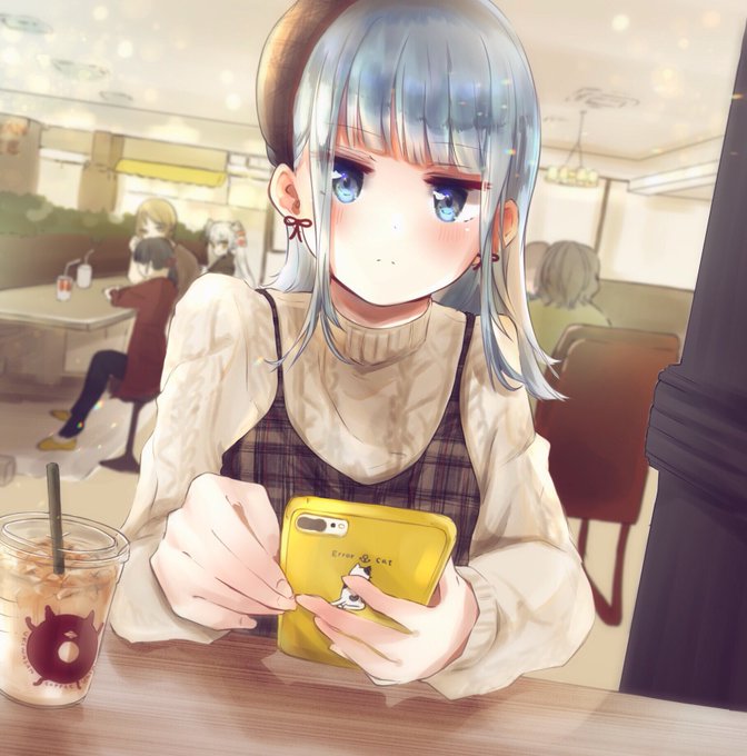 「blue hair white sweater」 illustration images(Latest)｜12pages
