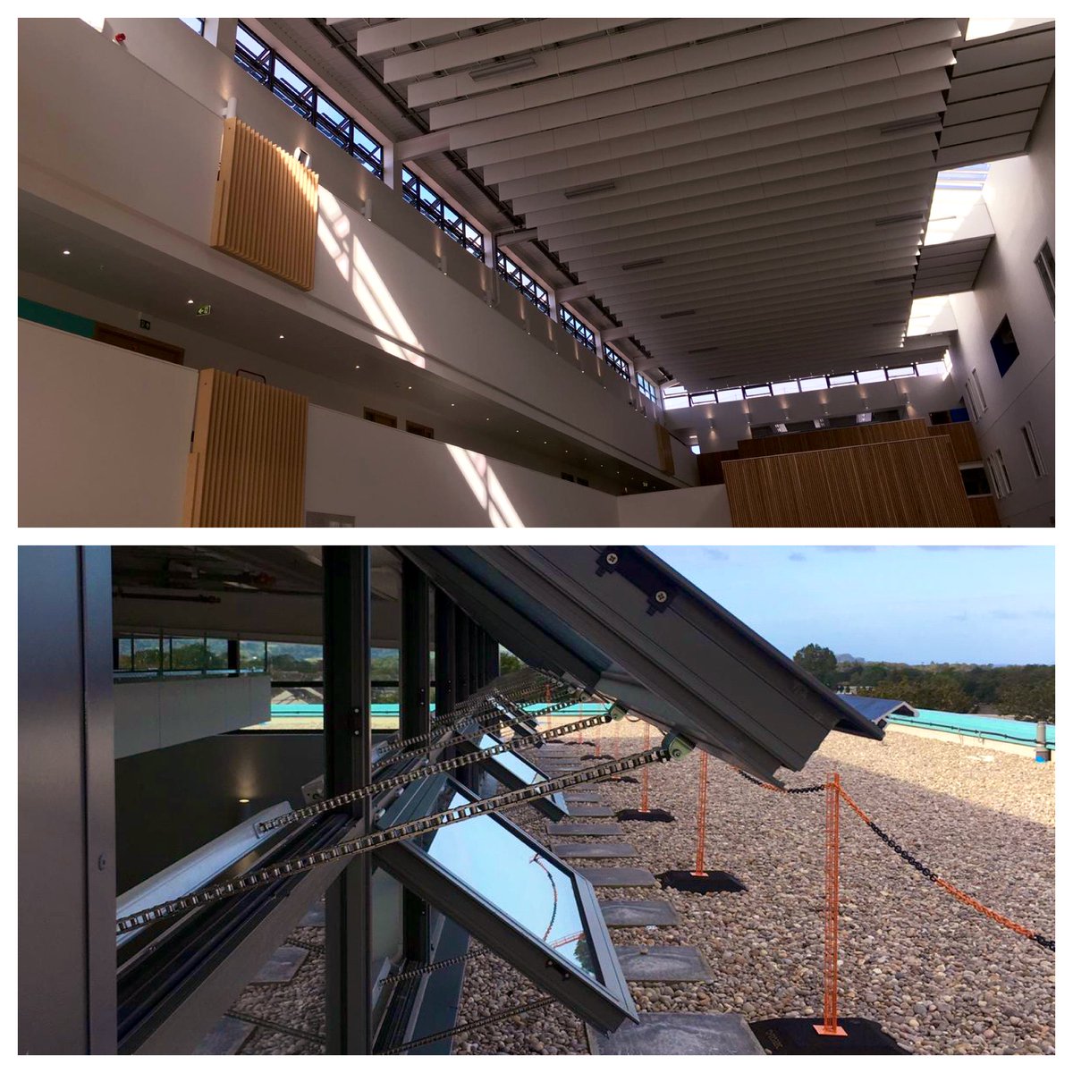 wm_brown's tweet photo. Recently completed combined smoke and natural ventilation system at @bdp_com’s QMA in Ayr with @ramboll_uk and @kierconstruct. Fully EN12101 compliant installation using @SEControls actuators and controls with Metal Technology windows by @LinnLtd More here https://t.co/G6Sq1Xxudy https://t.co/eOKetTcxNK