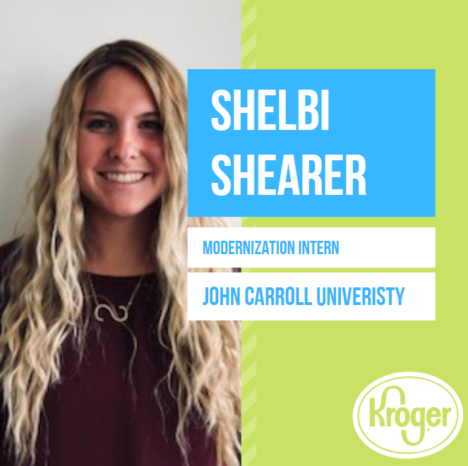 My intern experience has been nothing short of extraordinary. Kroger has pushed me, excited me, and supported me my time here. Being a female collegiate athlete Kroger has utilized skillsets like leadership, communication and teamwork that I use in the sports arena to my career.