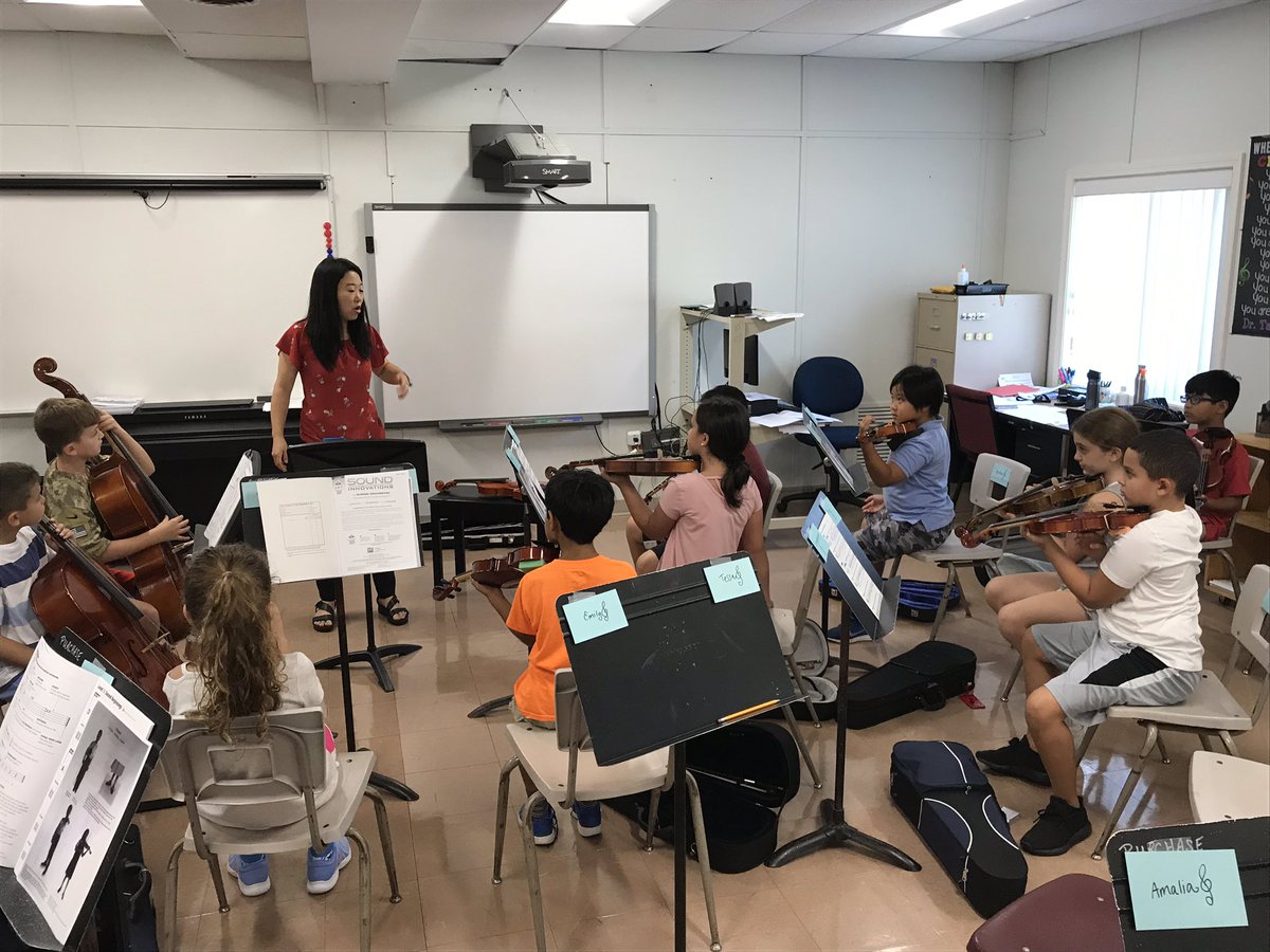 PUR_Principal's tweet photo. Learning about our instruments in fourth grade orchestra https://t.co/ZgX3Crf5Bq