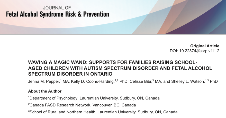 jfasrp_DPG's tweet photo. "The findings indicate that although there are services (e.g., respite care) available in Ontario, parents do not perceive there to be enough services to satisfy their family’s needs."

Read more: https://t.co/APDpUB0Eyd
#FASD #Autism #openaccess https://t.co/Yd5swK67Un