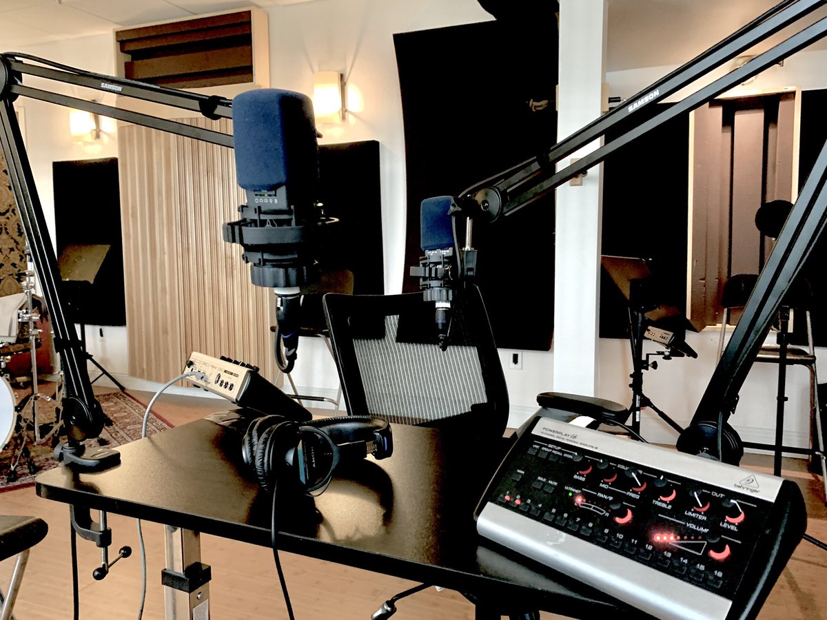 Studio set for a busy day recording Podcast