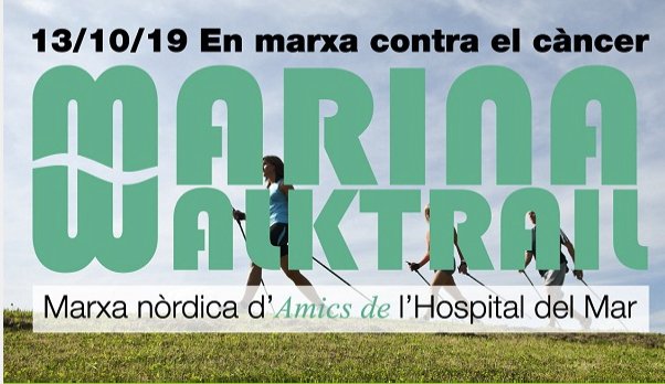 Marina walktrail, en marxa contra el càncer 13/10!!  #MarinaWalktrail #marxanòrdica @AmicsHMar Vine i camina per la #recerca en #càncer @hospitaldelmar @fundacionwalkim Inscriu-t'hi!! 
ow.ly/IAgB30pAvIY