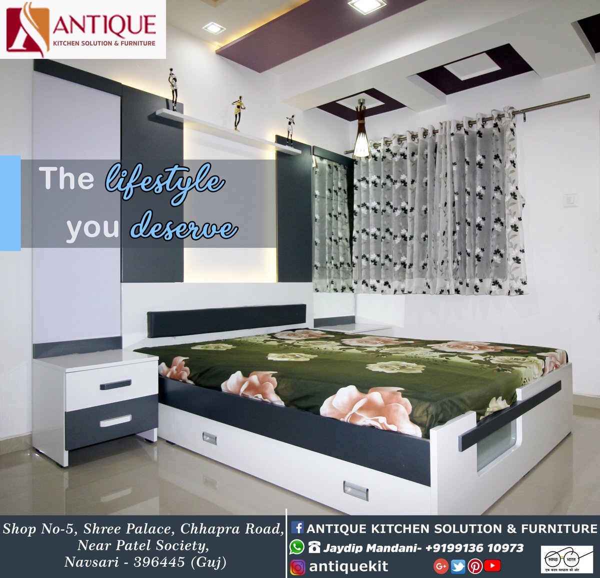 Give your bedroom the stylish which match your lifestyle!
We provide you with the designs that match your taste and lifestyle!

#designerlifestyle #ourcreation #bedroomdecor #furniture #wardrobe #customized #designerbedroom #bedroomdesigns #stylishbedroom #navsari #valsad #vapi