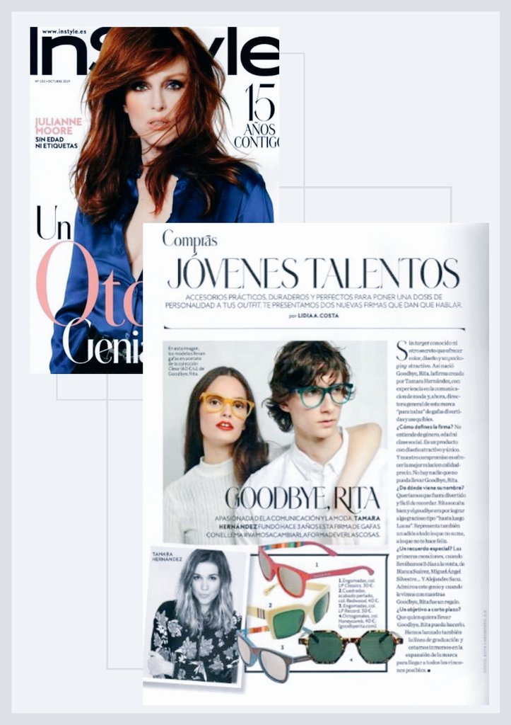 ¡Salimos en el nuevo número de InStyle! 😎😎😎

#GoodbyeRita #vamosacambiarlaformadeverlascosas #gafasdesol