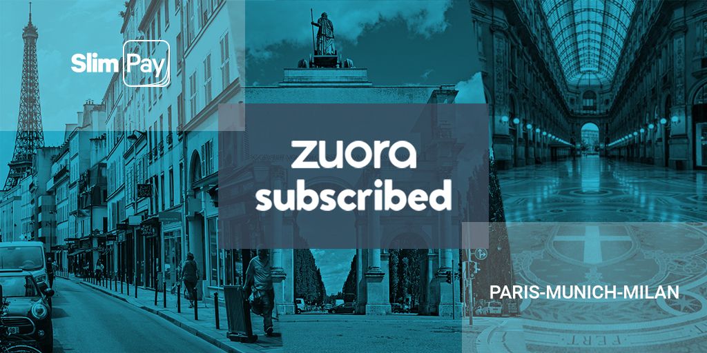SlimPay_FR's tweet photo. @SlimPay_FR participe au roadshow européen @Zuora #Subscribed2019. Rencontrez nos experts à Paris, Milan et Munich, et obtenez des conseils précieux pour mener votre activité d'#abonnement vers le succès. https://t.co/trVEVQL3W8 https://t.co/1QZBOX6MIg